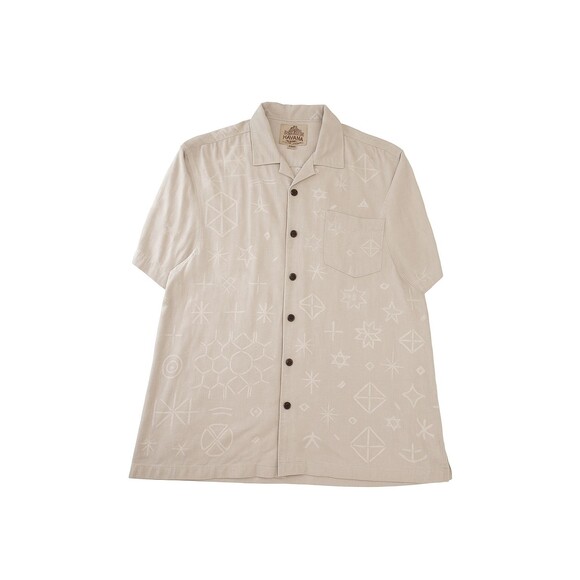 Havana Jacks Other - Havana Jack’s 100% Silk Hawaiian Shirt XL Beige Aloha Camp Button Front Vintage